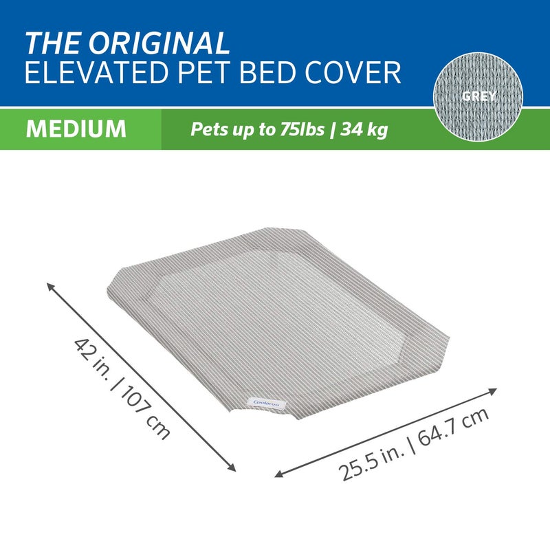 Coolaroo Original Pet Bed Replacement Cover - Grey - Medium (35" x 25.5") - Image 3